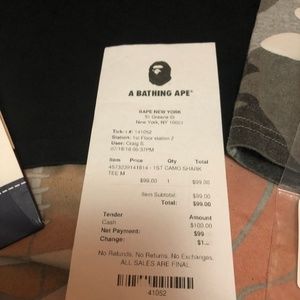 bape online receipt